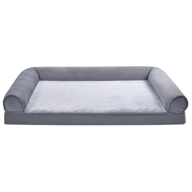 Amazon Basics Foam Living Room Couch Dog Pet Bed with Removable Cover, Grey, 112 x 89 x 20 cm (L x W x H)