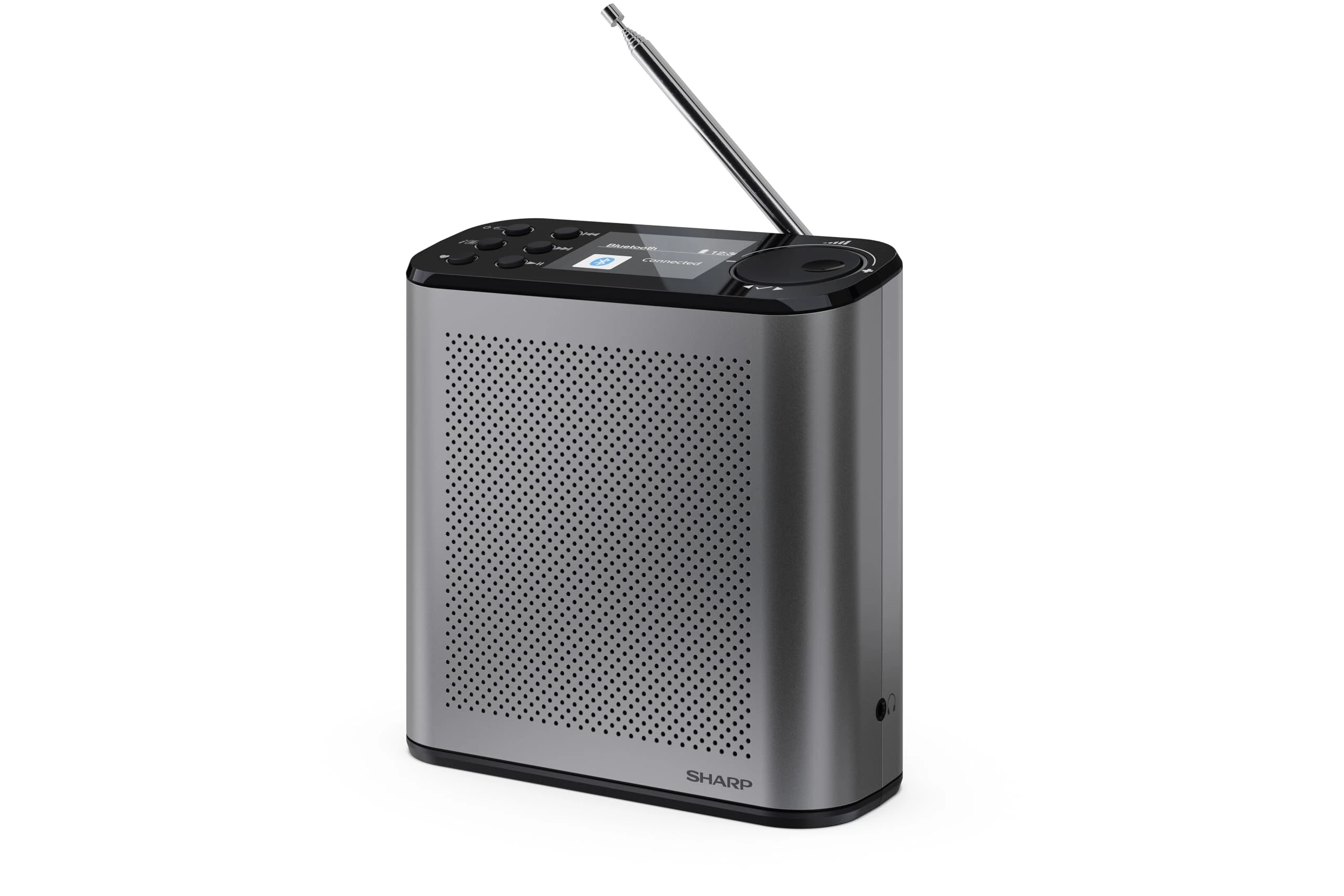 Sharp Osaka Portable Digital Radio DR-P530GY – DAB+/FM Radio with Bluetooth 5.3, BestTune™, 2.4″ Colour Display, Li-Ion Battery & USB-C Charging – Storm Grey