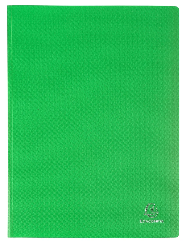 Exacompta - Ref 88113E - Box of 8 OPAK Document Holders - 100 Smooth Crystal Pockets - 200 Sheets - for A4 Size - Size 24 x 32 cm - semi-Rigid Polypropylene Cover - Light Green