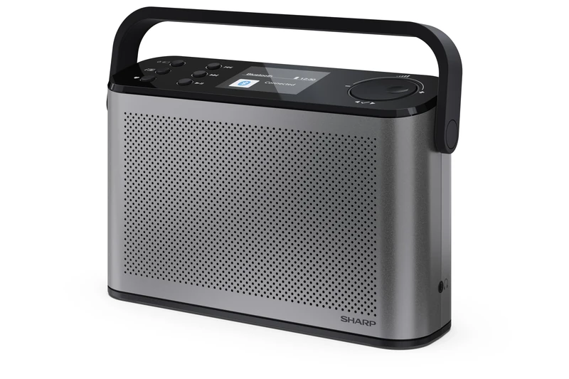 Sharp Osaka Portable Digital Radio DR-P540(GY) – DAB+/FM Radio with Bluetooth 5.3, BestTune™, 2.4″ Colour Display, Stereo Speakers, Li-Ion Battery – Powered via USB port (Type C) - Storm Grey