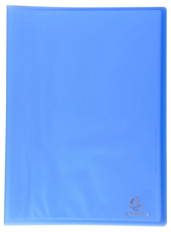 Exacompta - Ref 85462E - Box of 12 Chromaline Document Holders - 40 Smooth Crystal Pockets - 80 Views - for A4 - Size 24 x 32 cm - Translucent semi-Rigid Polypropylene Cover - Blue