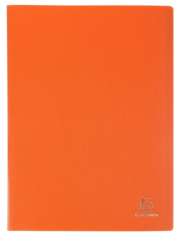 Exacompta - Ref 88224E - Box of 20 OPAK Display Cases - 20 Smooth Crystal Pockets - 40 Sheets - for A4 Size - Dimensions 24 x 32 cm - semi-Rigid Polypropylene Cover - Orange Colour