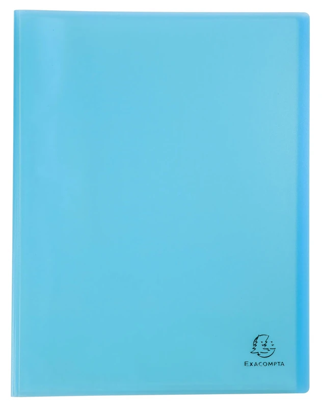 Exacompta - Ref 88472E - Box of 10 Chromaline Pastel Document Sleeves - 40 Smooth Crystal Pockets - 80 Views - for A4 - Size 24 x 32 cm - Translucent Pastel Blue Recycled Polypropylene Cover
