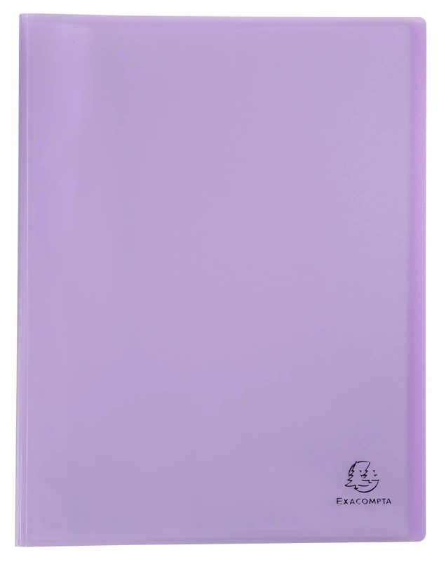 Exacompta - Ref 88475E - Box of 10 Chromaline Pastel Document Sleeves - 40 Smooth Crystal Pockets - 80 Views - for A4 - Size 24 x 32 cm - Translucent Purple Recycled Polypropylene Cover