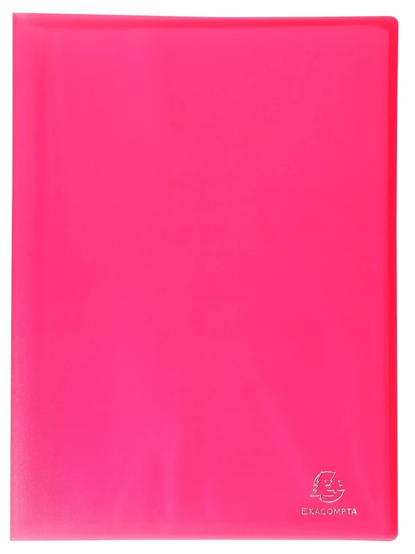 Exacompta - Ref 85465E - Box of 12 Chromaline Document Holders - 40 Smooth Crystal Pockets - 80 Views - for A4 - Size 24 x 32 cm - Translucent semi-Rigid Polypropylene Cover - red