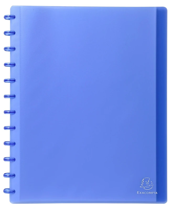 Exacompta - Ref 86352E - Box of 4 removable ring binders with 30 removable grained pockets - 60 views - for A4 - size 24.5 x 31 cm - translucent hard cover - blue colour
