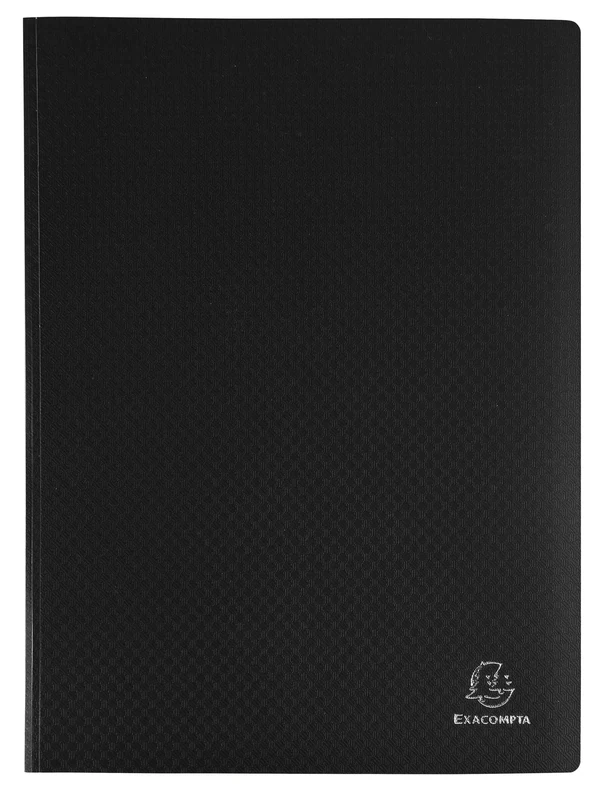 Exacompta - Ref 8881E - Box of 8 OPAK Document Protectors - 80 Smooth Crystal Pockets - 160 Views - for A4 Size - Size 24 x 32 cm - semi-Rigid Polypropylene Cover - Black Colour