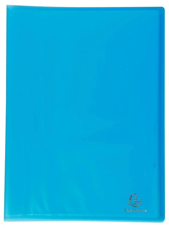 Exacompta - Ref 85468E - Box of 12 Chromaline Document Holders - 40 Smooth Crystal Pockets - 80 Views - for A4 - Size 24 x 32 cm - Translucent semi-Rigid Polypropylene Cover - Turquoise