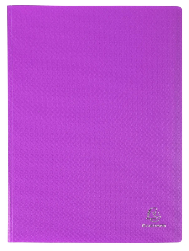 Exacompta - Ref 88116E - Box of 8 OPAK Document Holders - 100 Smooth Crystal Pockets - 200 Sheets - for A4 Size - Dimensions 24 x 32 cm - semi-Rigid Polypropylene Cover - Color Purple
