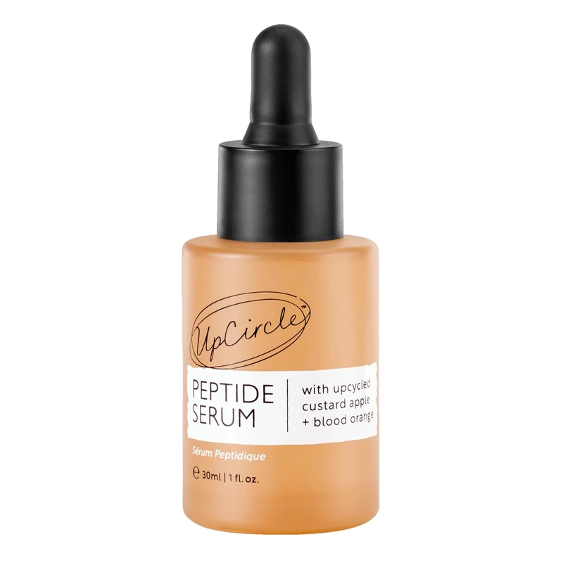 UpCircle Peptide Serum 30ml – Improves Skin Elasticity + Boosts Collagen – Custard Apple, Rich In Vitamin C + Blood Orange Brightens Skin - Vegan + Cruelty-Free