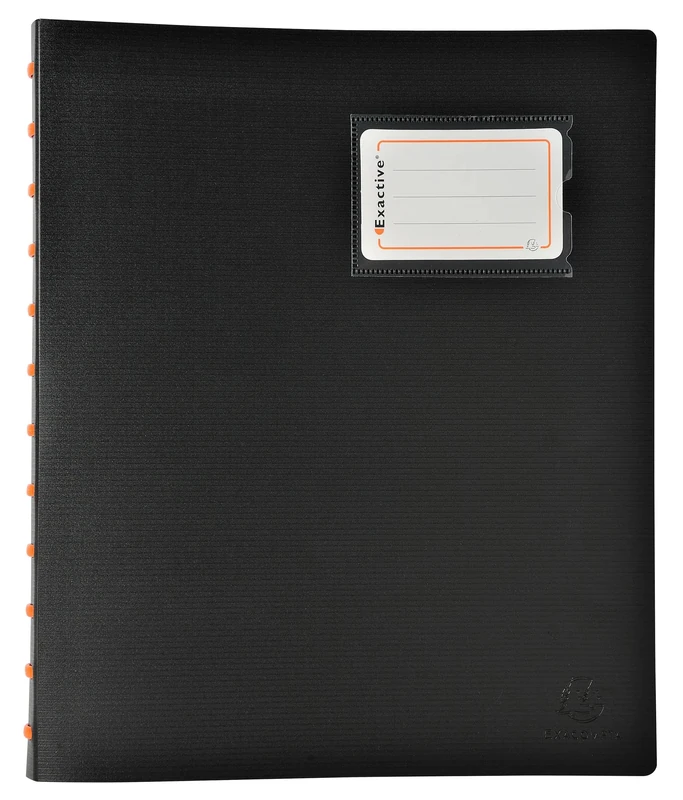 Exacompta - Ref 86434E - Box of 4 Exactive Removable Ring Binder with 40 Detachable Pockets - 80 Views - 5 Colour dividers with Label Holder - for A4 - Black Cover