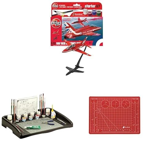 Airfix Red Arrows Hawk Model Kit & Humbrol Workstation Bundle