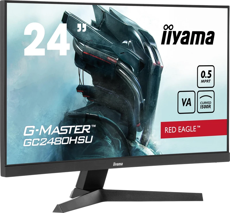 iiyama G-Master GC2480HSU-B1 23.6 inch 180Hz Curved HD Pro-Gaming Display, 0.5ms (MPRT) VA LCD with FreeSync, Full HD 1920x1080, 2 x HDMI, 1 x DisplayPort