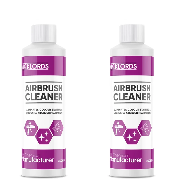 McKLords - Airbrush Cleaning Solution | Acrylic Paint Cleaner for Airbrushing and Restoration - (2 x 250ml)