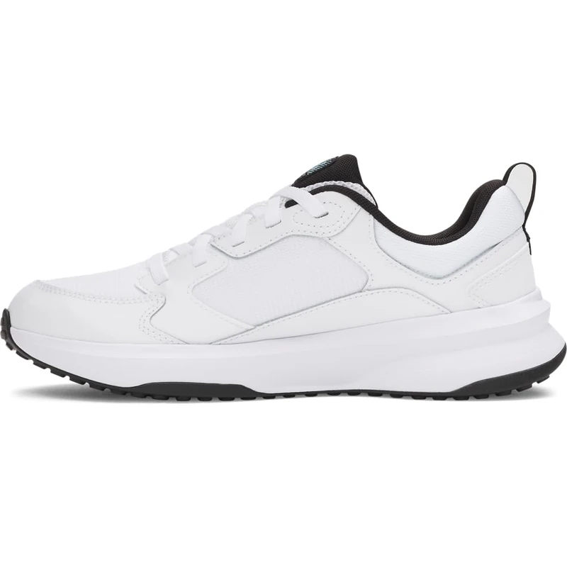Under Armour Men's Charged Edge, Comfortable and Breathable Running Shoes with Charged Cushioning® Midsole, Durable and Dynamic Men's Trainers,White / Black / Jasper Blue,7.5