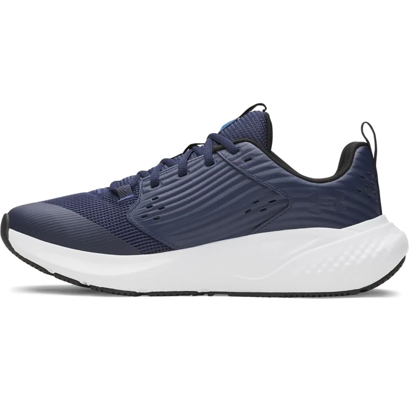 Under Armour Men's Charged Commit Training 4, Comfortable and Durable Men's Runners, Running Shoes with Charged Cushioning® Midsole,Washed Navy / Distant Gray / Black,6.5