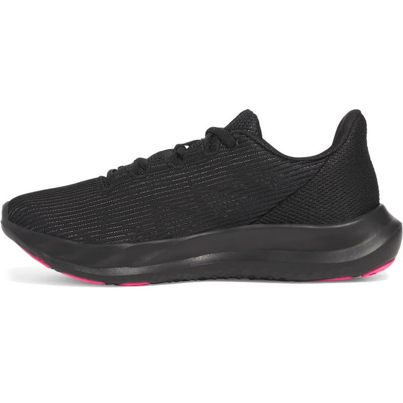 Under Armour Women's Charged Speed Swift, Lightweight and Ultra-Breathable Women's Runners, Running Shoes with Durable Rubber Outsole,Black / Black / Super Pink,3.5