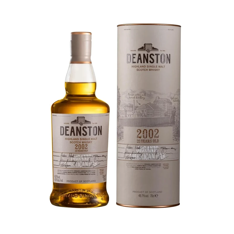 Deanston 2002 20YO Organic American Oak| 70cl | Single Malt Scotch Whisky | 49.7% | Sweet, rich and dry | Scottish Whisky | Highland Single Malt Whisky