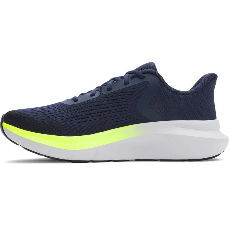 Under Armour Men's Charged Rogue 5, Lightweight and Breathable Men's Trainers, Durable and Comfortable Running Shoes with Charged Cushioning® Midsole,Washed Navy / High Vis Yellow / Black,11.5