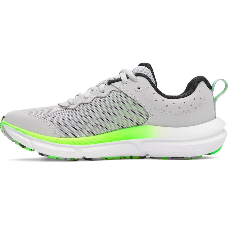 Under Armour Boys' Grade School Assert 10, Lightweight and Comfortable Boys' Trainers, Kids' Shoes with Breathable Mesh Upper Layer,Mod Gray / Black / Hyper Green,5