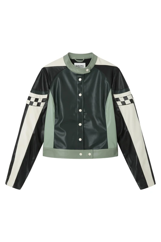 Springfield, Women's Paneled Jacket with Sporty Design, Culpa Tuya (Your Fault) Collection, Black, L