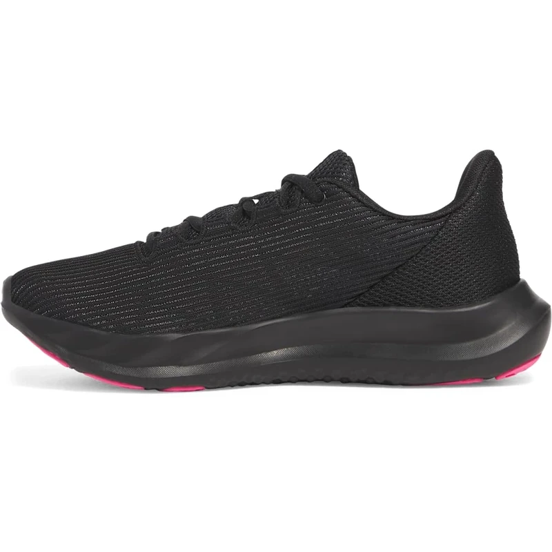 Under Armour Women's Charged Speed Swift, Lightweight and Ultra-Breathable Women's Runners, Running Shoes with Durable Rubber Outsole,Black / Black / Super Pink,7.5