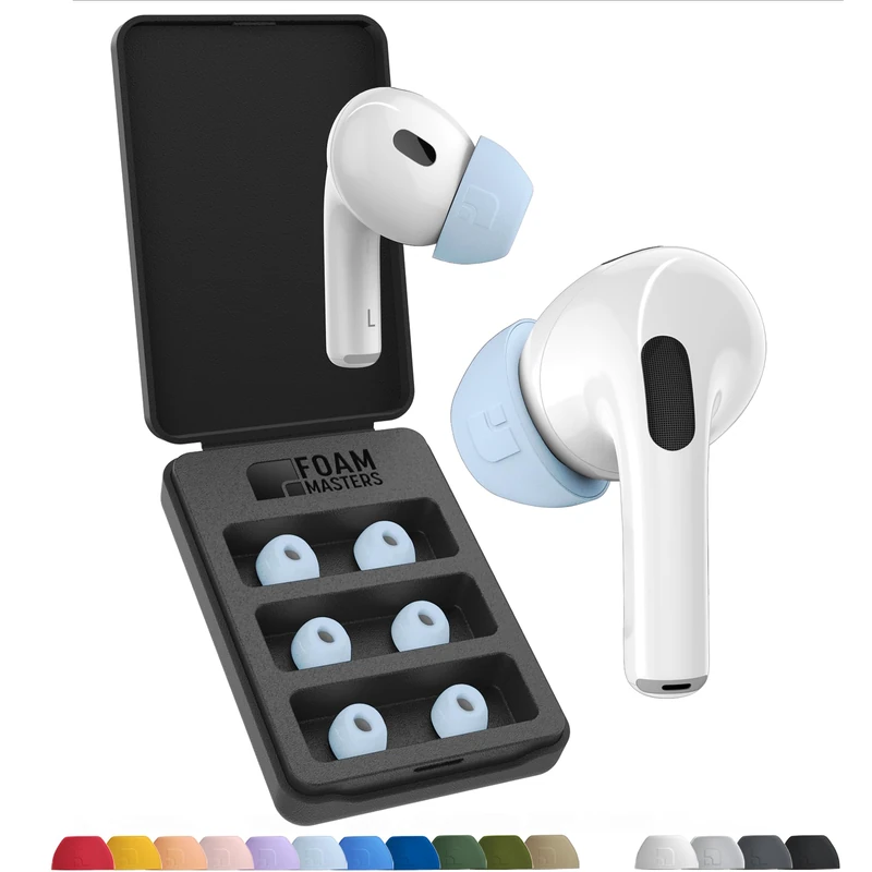 Foam Masters Ultra Premium Memory Foam Ear Tips for AirPods Pro 1st and 2nd Generation | 3 Pairs | Black Magic Ver 6.0 | Secure | Comfort | Best Noise Cancellation