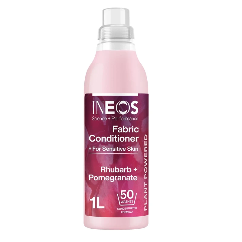 INEOS Next- Gen Long Lasting Fabric Conditioner Rhubarb + Pomegranate (50 Washes), Plant Powered, Odour Removal, Softens + Protects