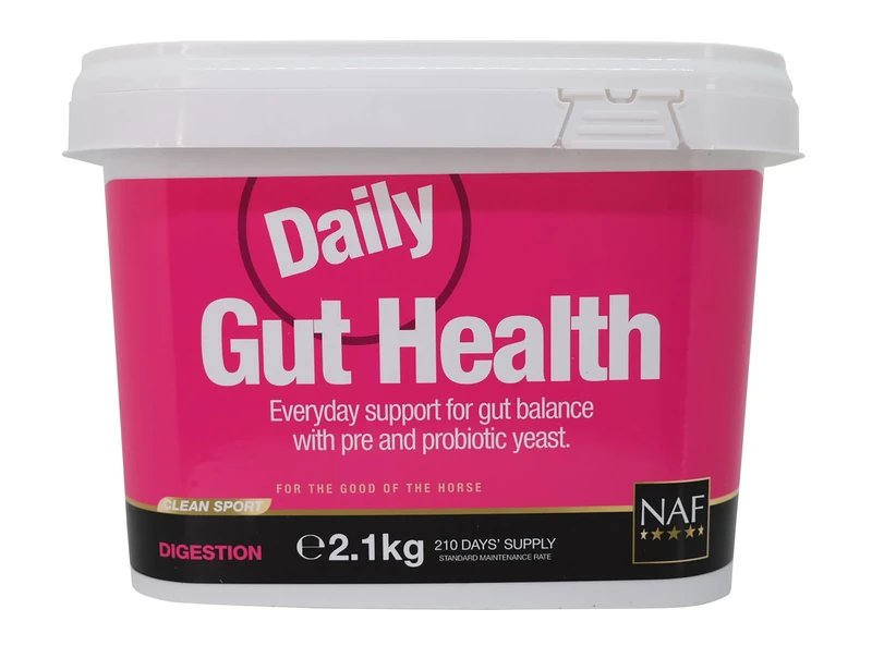 NAF Daily Gut Health 2.1kg – Everyday Digestive Support for Horses – With Prebiotics, Postbiotics & Digestive Clay – Aids Gut Balance, Condition & Feed Efficiency – Suitable for All Breeds