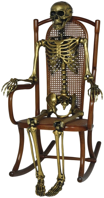 FIESTAS GUIRCA | Gold Skeleton (160 cm) - Halloween Decoration for Parties and Celebrations - Ideal for Spooky Environments and Skull and Skeleton Themes - Gold