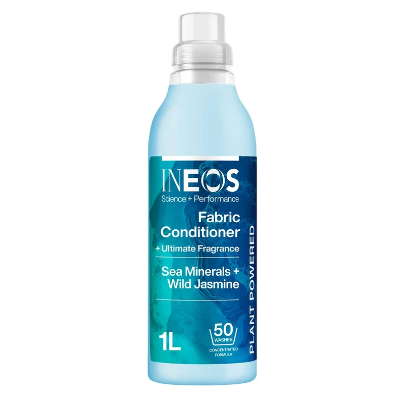 INEOS Next- Gen Long Lasting Fabric Conditioner Sea Minerals + Wild Jasmine (50 Washes), Plant Powered, Odour Removal, Softens + Protects
