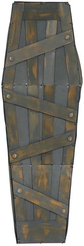 FIESTAS GUIRCA | Foam Coffin (160x52x27 cm) - Scary Decoration for Halloween and Terrifying Parties - Ideal for Stage Props and Horror Celebrations - Brown