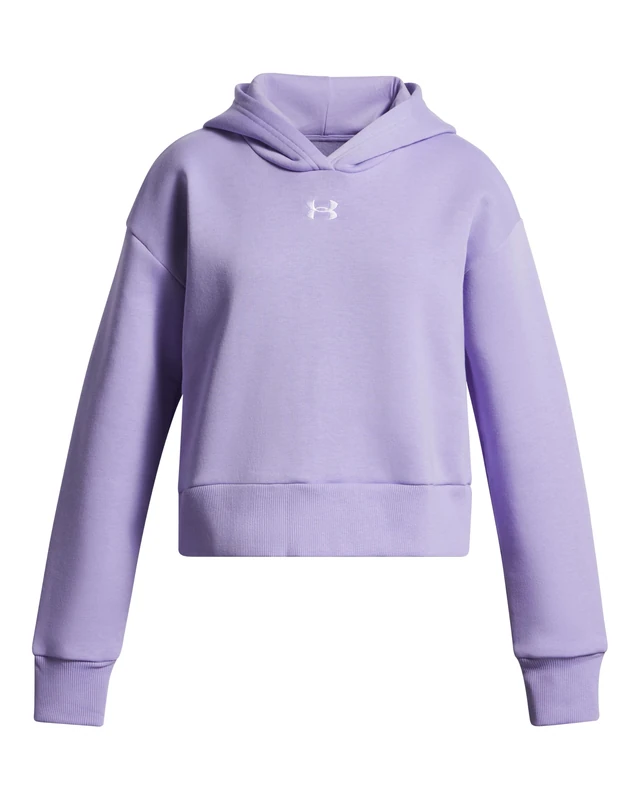Under Armour Girls' Rival Fleece Hoodie, Ultra-Soft Fleece-Lined Girls' Hoodie, Lightweight and Comfortable Hooded Top for Training and Warming Up,Transparent / / White,YMD