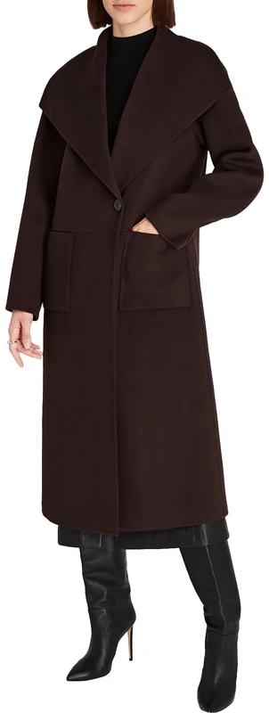Club Monaco Women's Plush Robe Coat, Chocolate, M - Image 1
