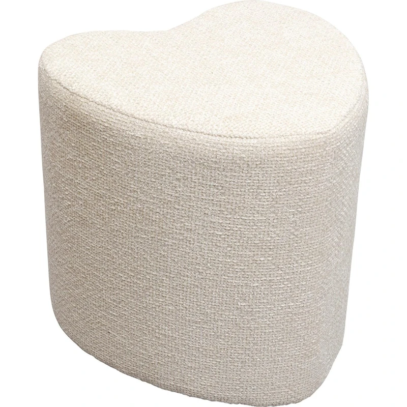 Kare Design Stool Lovely, Cream Seat Stool, Shelf, Heart Shape, Living Room, Hallway, 36 x 34 x 35 cm (H/B/D) - Image 1
