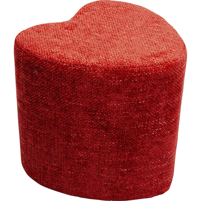 Kare Lovely Design Stool with Heart Shaped Tray for Living Room, Hallway, Red, 36 x 34 x 35 cm (H x W x D) - Image 1