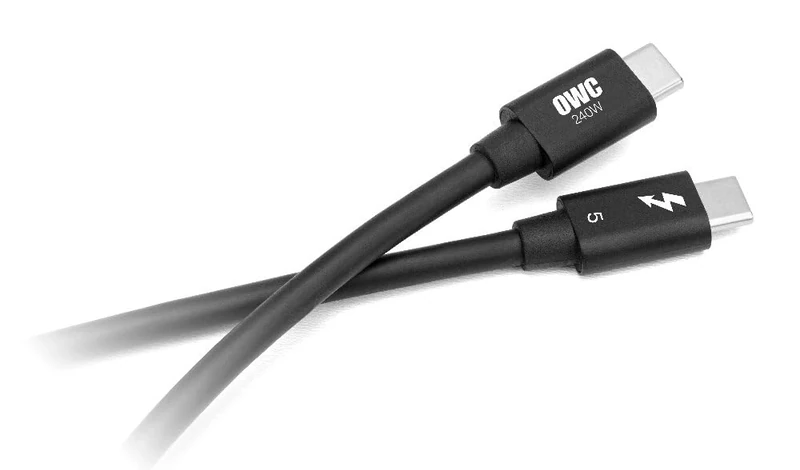 OWC [Intel Certified 80Gbps Thunderbolt 5 USB-C Cable with 8K Video and 240W Charging - 80Gb/s of Bi-Directional Data Speed, up to 120Gb/s for Higher Display Bandwidth - 3 Year Warranty (1.0M)