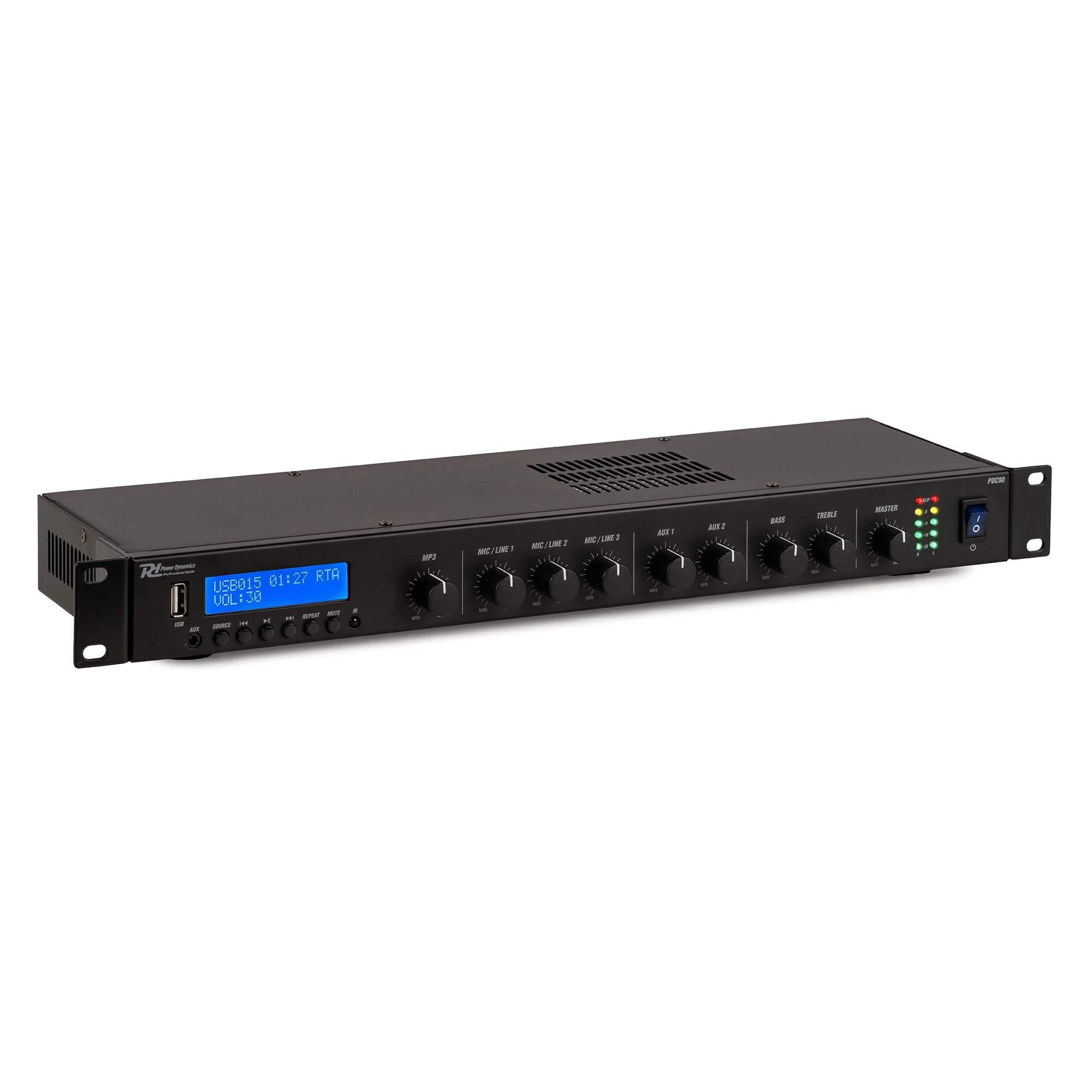 Power Dynamics PD PDC90 Professional Media Player with DAB+, Bluetooth, USB, Media Amplifier, Mic & Line Inputs, XLR/RCA Outputs - Ideal for Restaurants, Retail Spaces