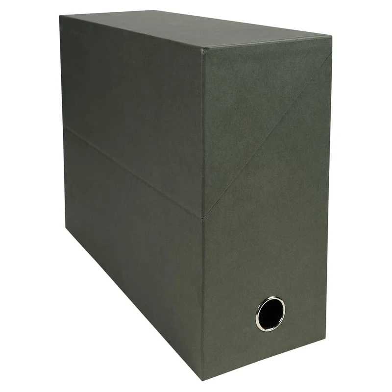 Exacompta - Ref 83143E - 5 Economical transfer boxes - 120 mm spine - With metal eyelet - For A4 size - Dimensions 25.5 x 34 x 5 cm - dark green - delivered fully assembled