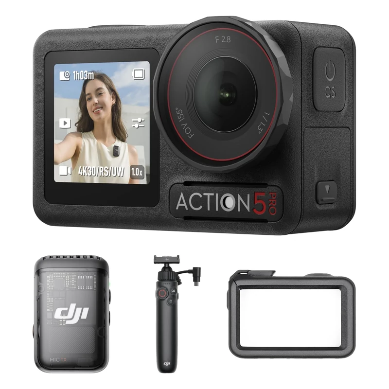 DJI Osmo Action 5 Pro Standard Combo, Waterproof Camera With 1/1.3" Sensor, 4K/120fps Video, Subject Tracking, Stabilization, Dual OLED Touchscreens, Action Camera 4K Ideal for Sports, Vlog