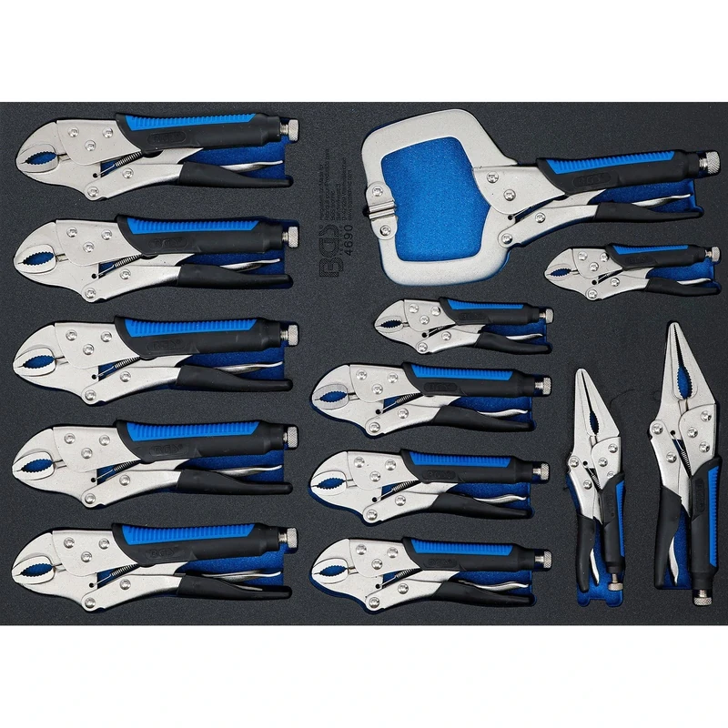 BGS 4690 | Tool Tray 3/3: Locking Grip Pliers Set | 13 pcs.