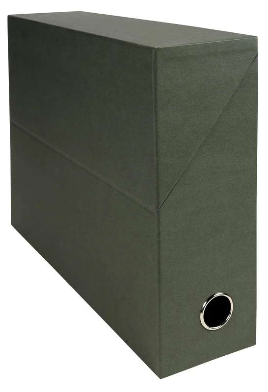 EXACOMPTA - Ref 89523E - 5 x transfer boxes made of canvas paper - 90 mm spine - with metal eyelet - For A4 size - Dimensions 25.5 x 34 x 9 cm - green - delivered fully assembled