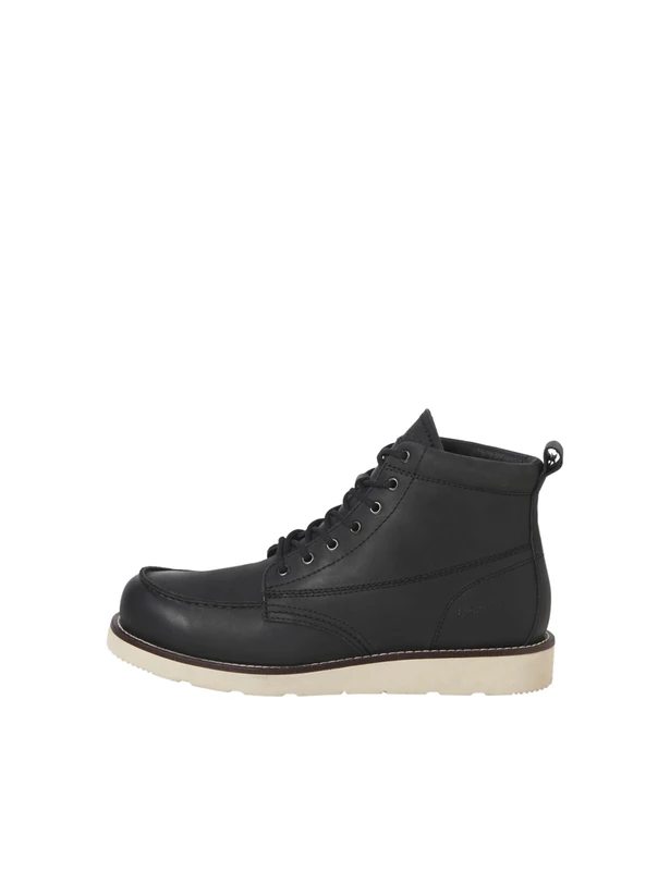 JACK & JONES Toronto Leather Men's Black Ankle Boots - UK 7