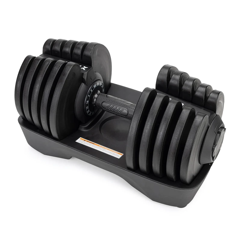 TREXO Adjustable Dumbbell 18 kg Weight Regulation with Rotary Knob Weights Iron for Strength Training Adjustable Dumbbell with Ergonomic Non-Slip Handle - Image 1