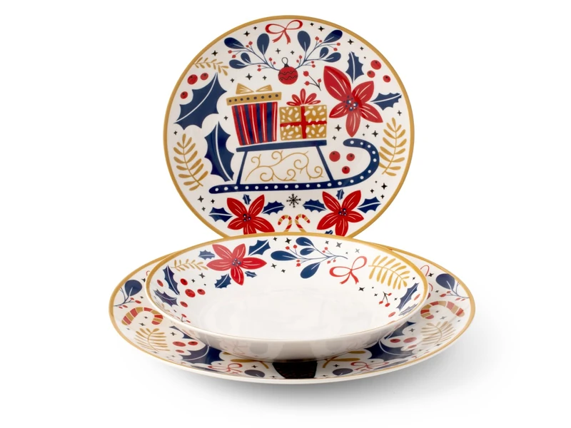 H&H 18-Piece Joker Christmas Table Set