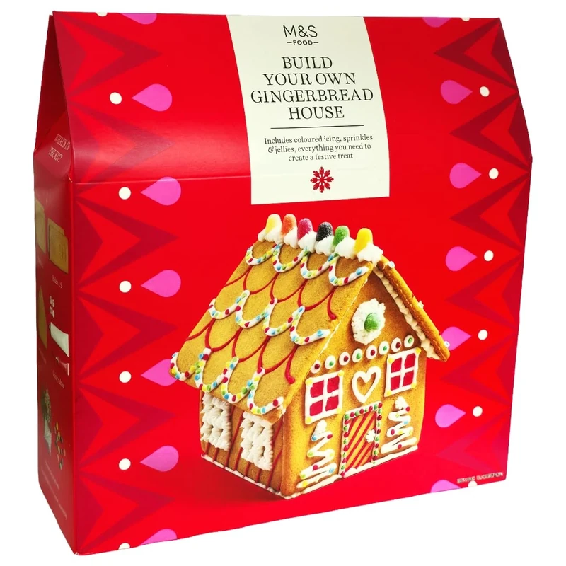 Christmas Gingerbread House Kit by M&S, 667g, Includes Biscuits, Icing, Decorations