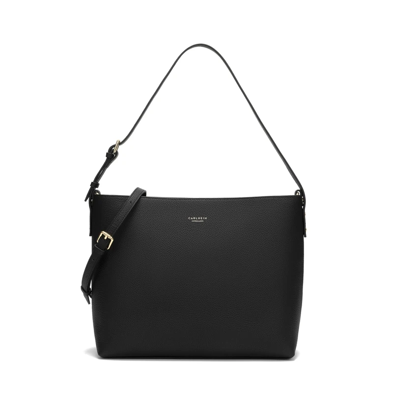 Carlheim, Skagen Genuine Leather Collection, Victoria Genuine Leather Handbag (Black), Black, Medium - Image 1