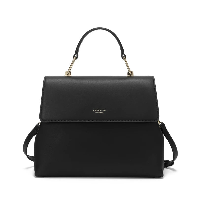 Carlheim, Gotland Genuine Leather Collection, Sophia Genuine Leather Handbag (Black), black, Medium