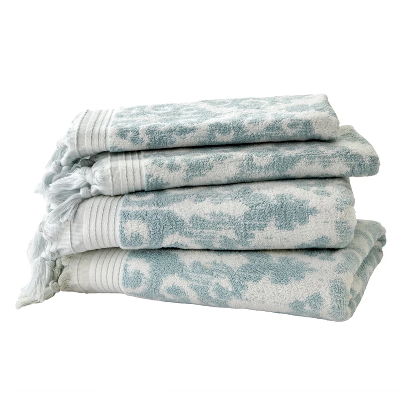 SKL Home Mirage Fringe 4pc Turkish Cotton Towel Set - Aqua - Image 1