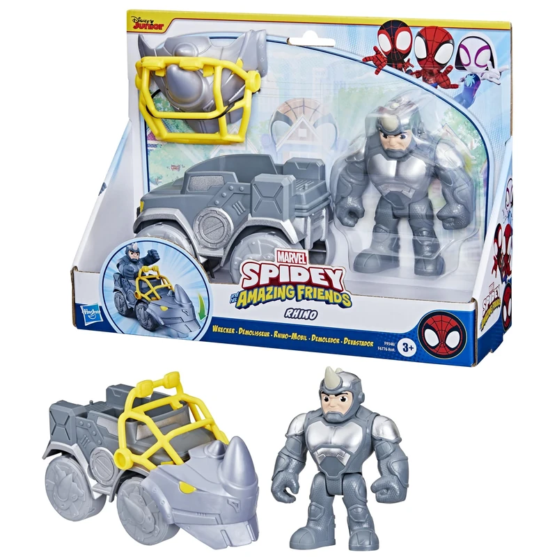 Spidey and his Amazing Friends Marvel Rhino Wrecker Toy Set, Gray
